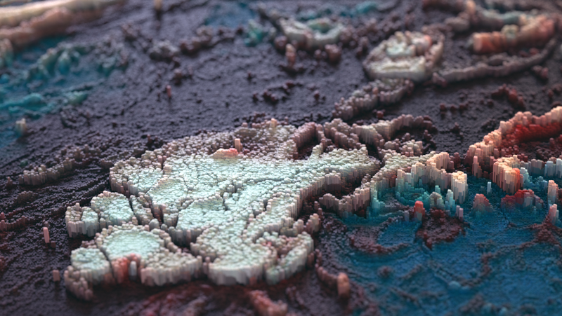 Illustration for article titled Gorgeous renders look like alien planets or Minecraft worlds